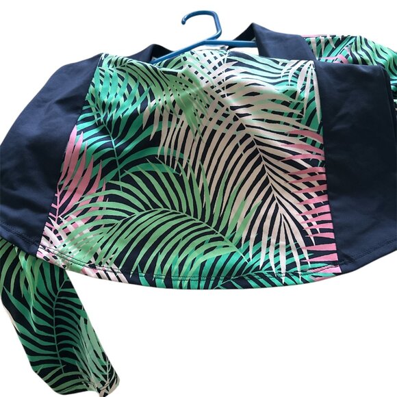 Sold - BAHAMA Golf Tropical Print Athletic Shirt-1/4 Zip Neck-3/4 Sleeve Small - Picture 5 of 5